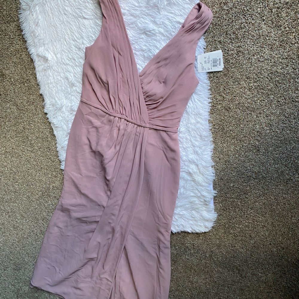 David’s Bridal Chiffon Tank Dress Maxi Maid of Honor Bridesmaid Wedding Formal 8